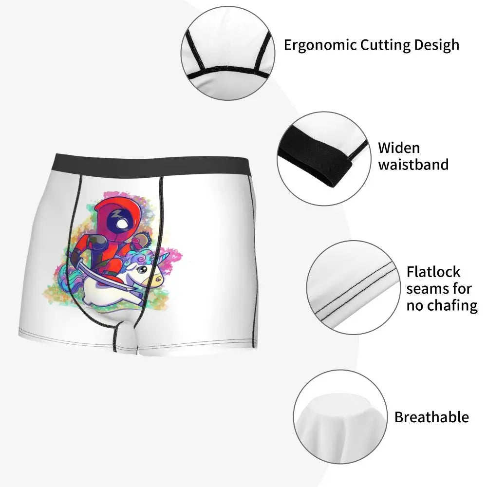 Deadpool Boxer Shorts for Men - Lycra Polyester Blend