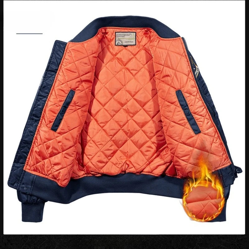 Bomber Jacket Men Thick Warm Jacket Men Military Aviator Pilot Coat