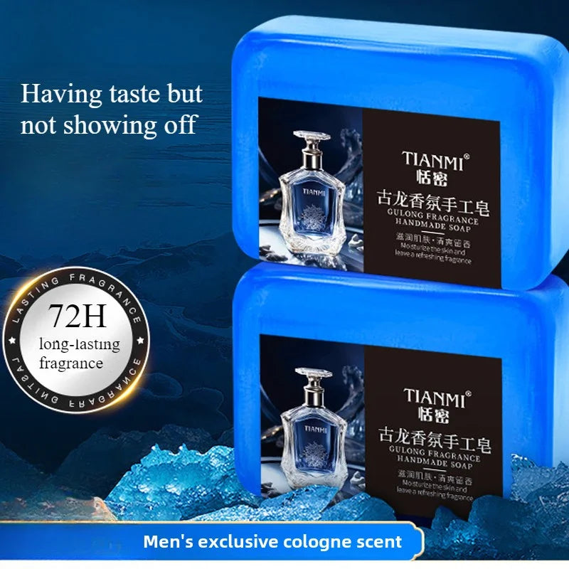 Men's Cologne Soap 2PCS Three in One for Hair Face Bath