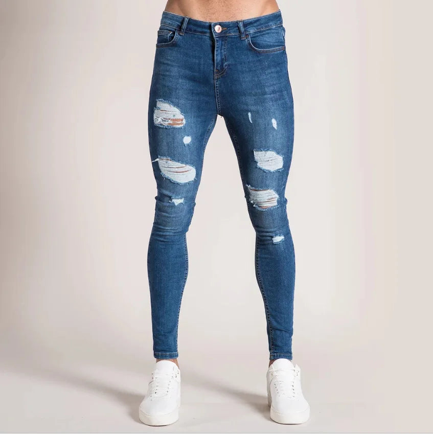 Mens Black Casual Slim Fit Jeans Pants