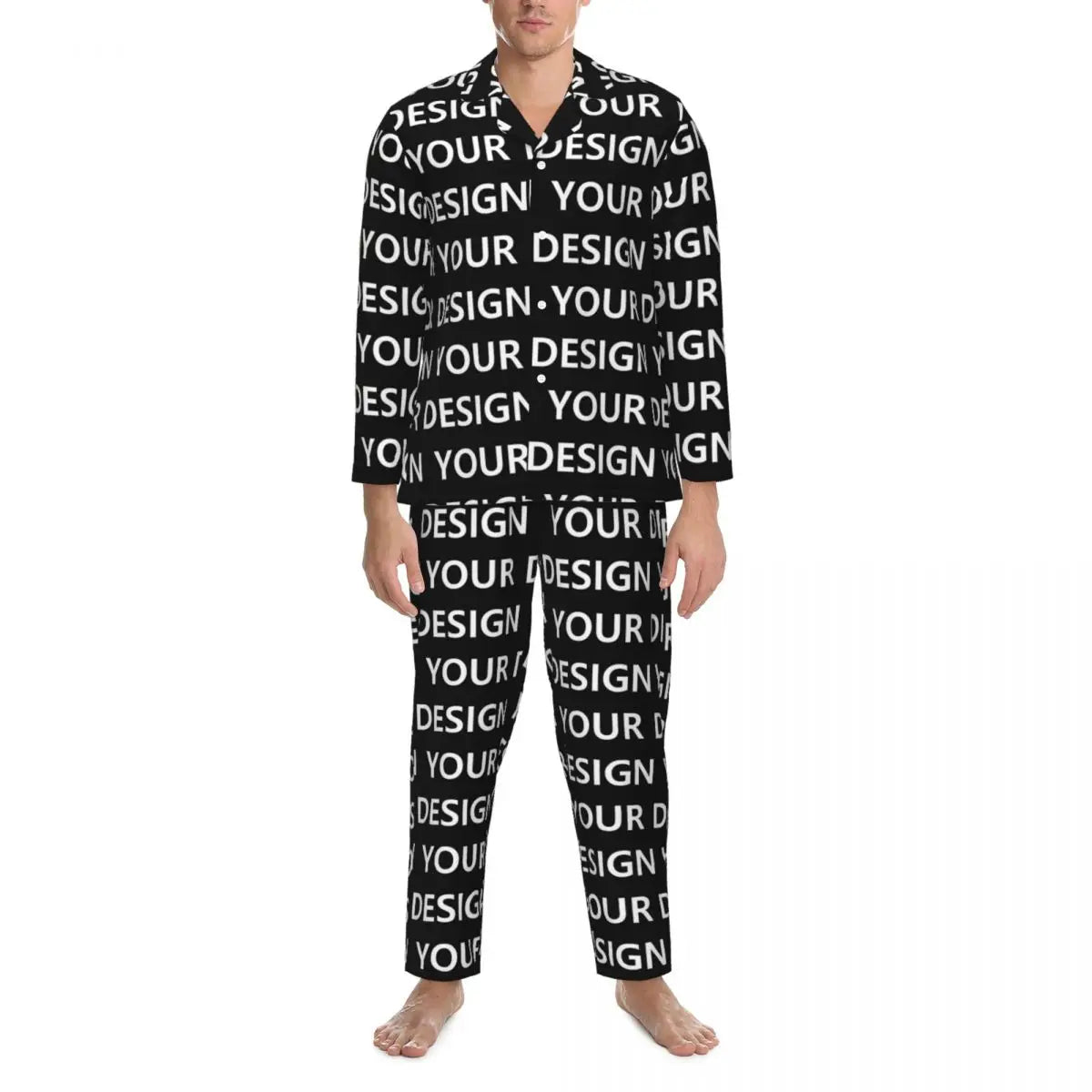 Custom DIY Men's Pajama Set with Print Design