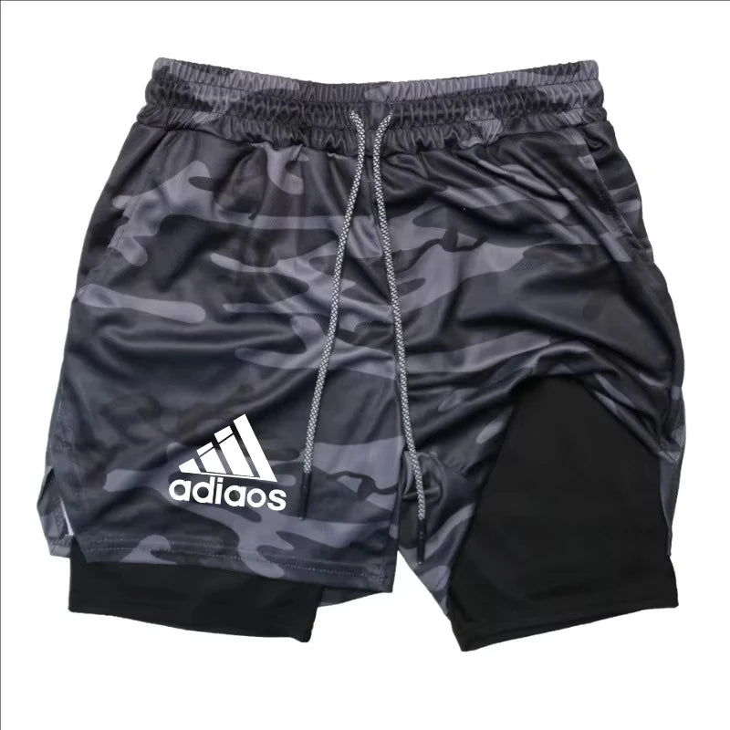 Men's compression shorts  running training sports shorts  summer gym  quick drying shorts in one
