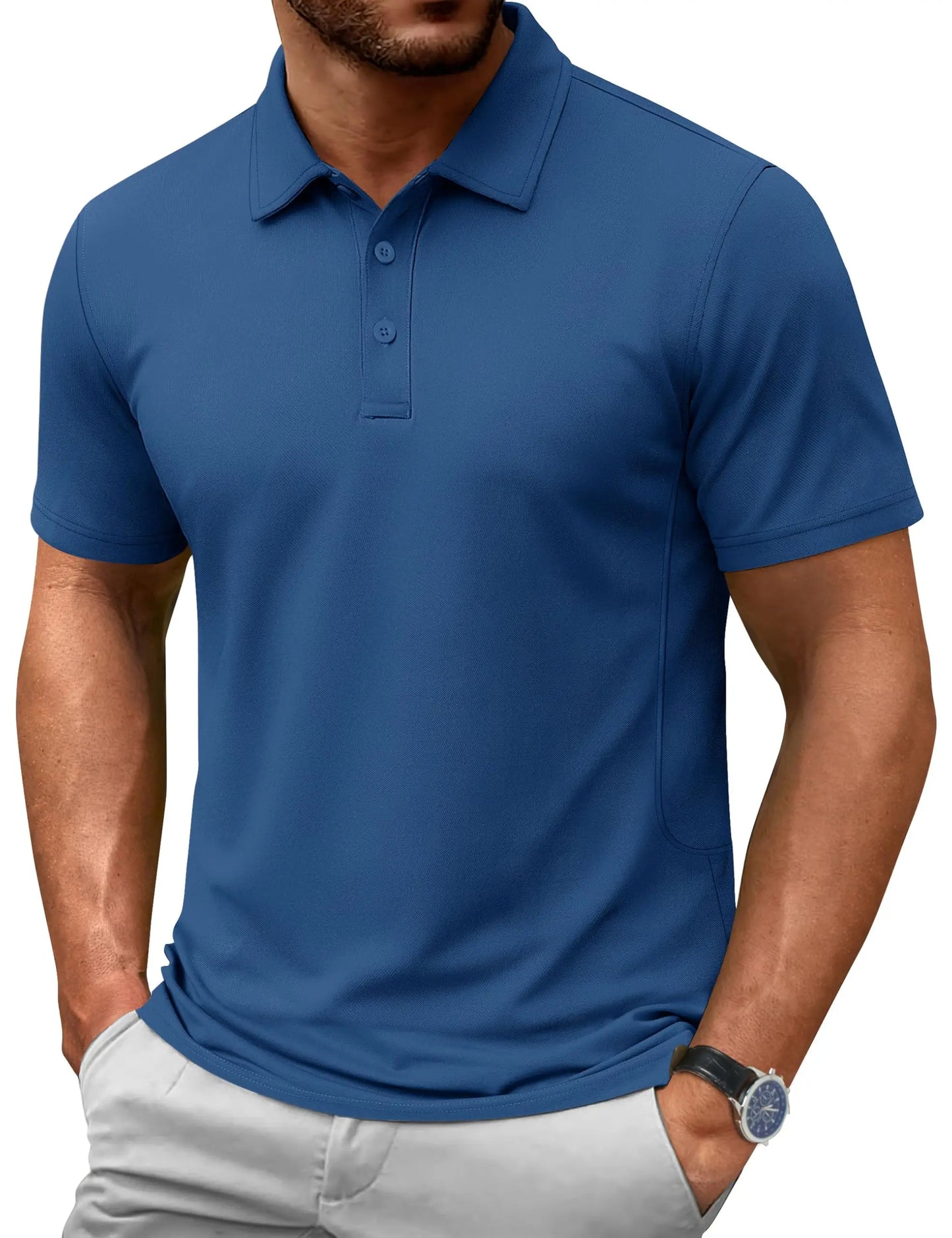 TACVASEN 72% Cotton Summer Golf Polo T-Shirt