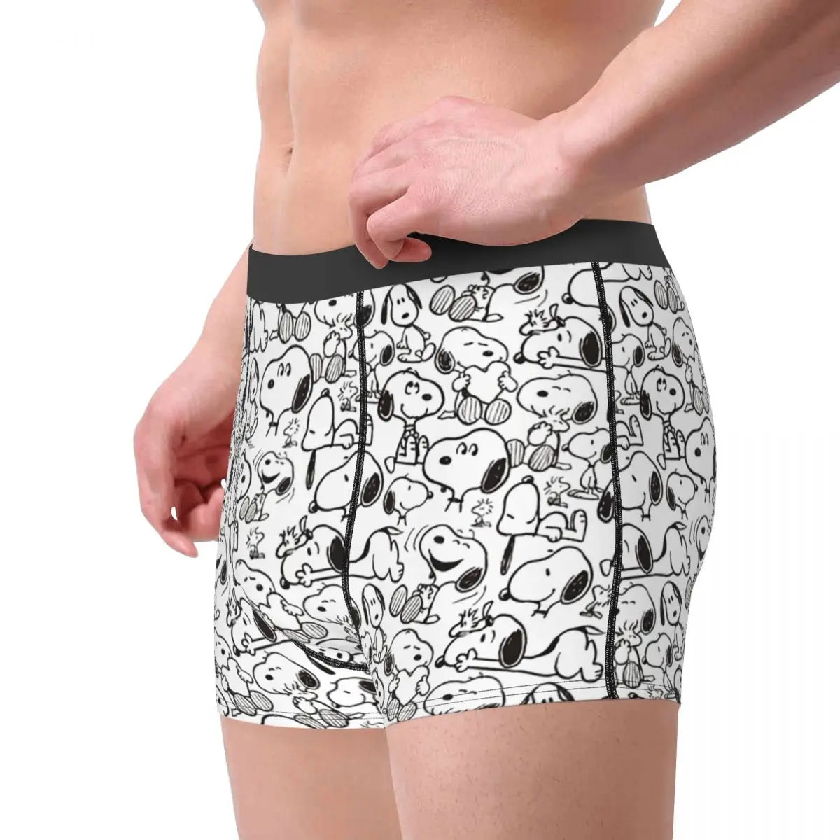 Snoopy Boxer Briefs for Men - Giggle Print Polyester Blend