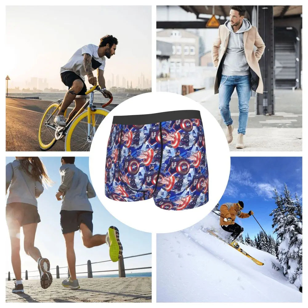 Captain America Comics Design Boxer Shorts for Men by MINISO