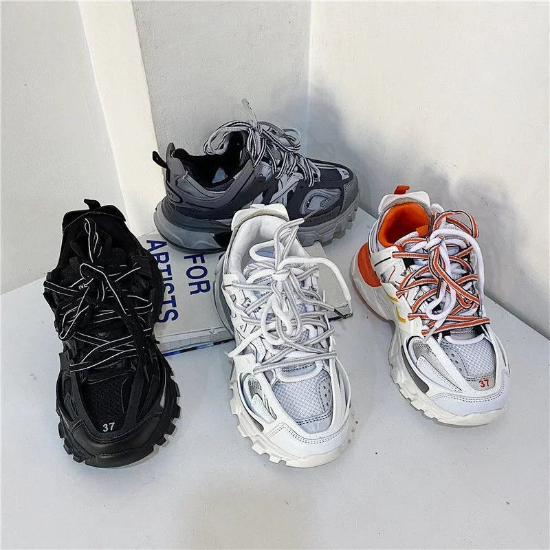 HUISONG Lace-Up Casual Sneakers for Men