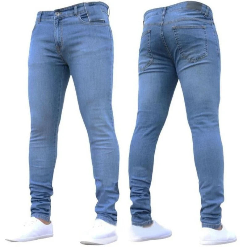 Mens Black Casual Slim Fit Jeans Pants