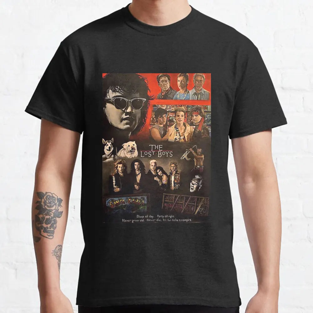 CHAMPRINT Retro The Lost Boys David Vampire Graphic T Shirts Santa Carla Scary Halloween Top