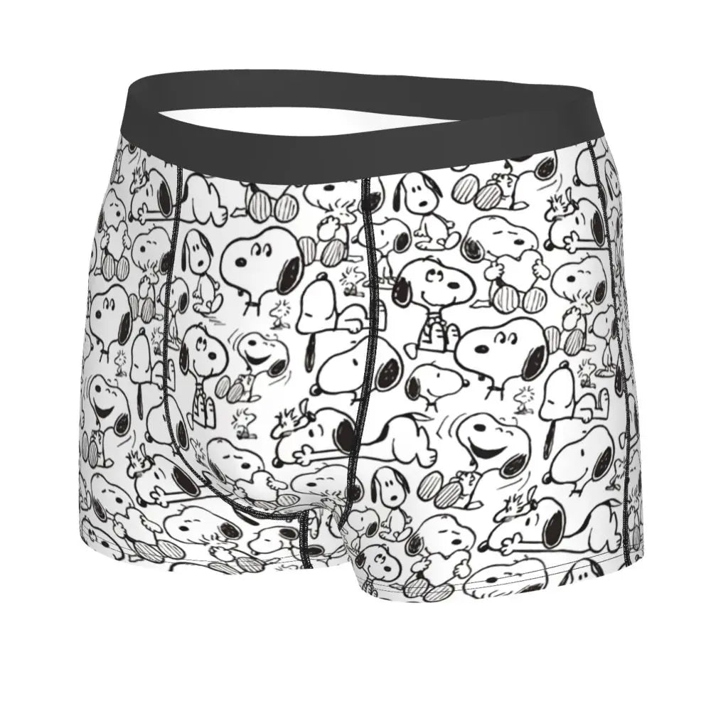 Snoopy Boxer Briefs for Men - Giggle Print Polyester Blend