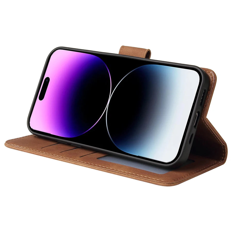Brand ZZXX Leather Wallet Phone Case For iPhone 16e 16 Pro Max  Plus Flip Card