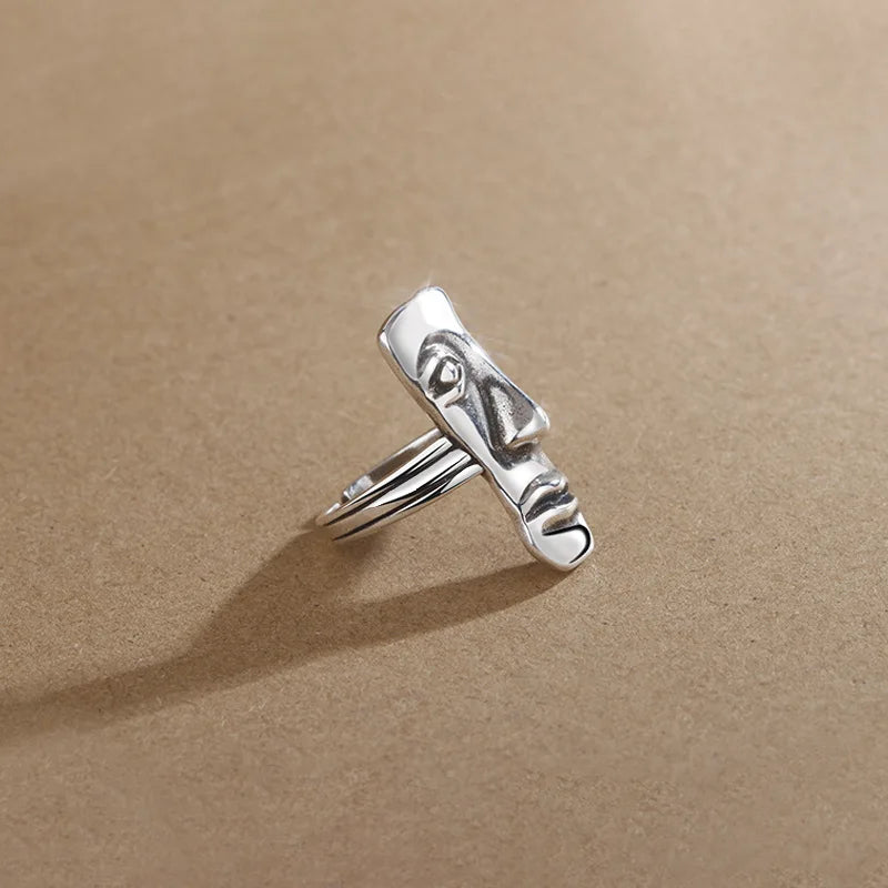 Abstract Face Finger Rings For Men Women Unisex Fashion
