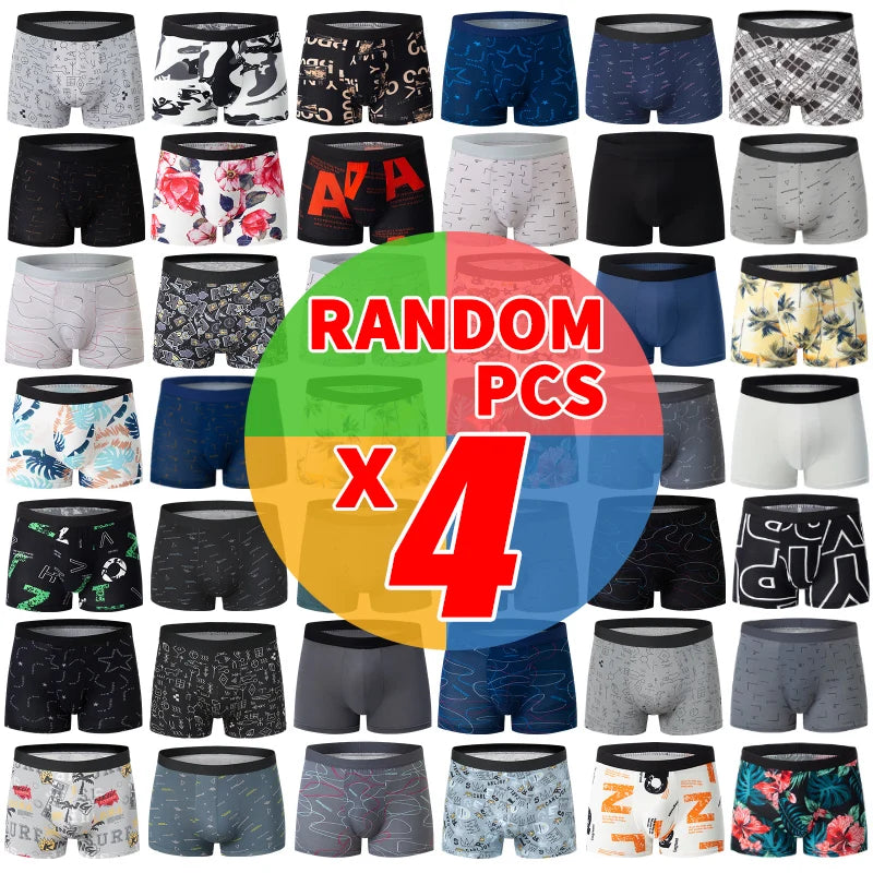 Men's Fashion Printed Boxers Breathable Underwear 6XL