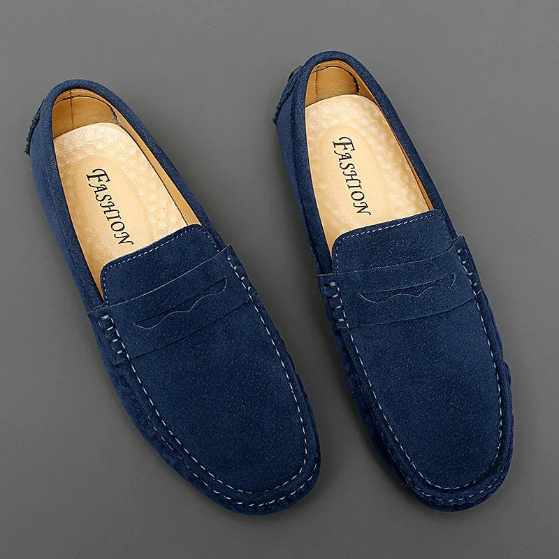 Men's Suede Leather Loafers Comfortable Walking Shoes