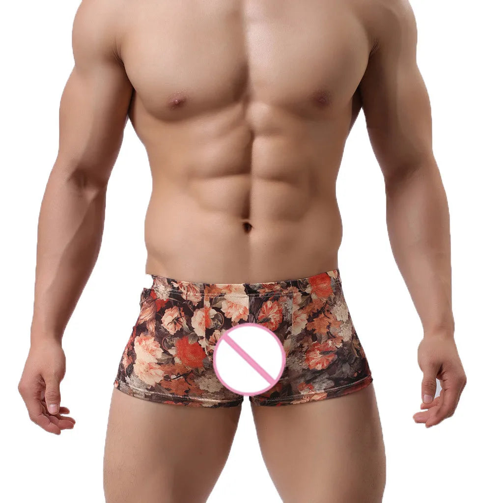 Nylon Printed Boxer Shorts for Men S-XXL