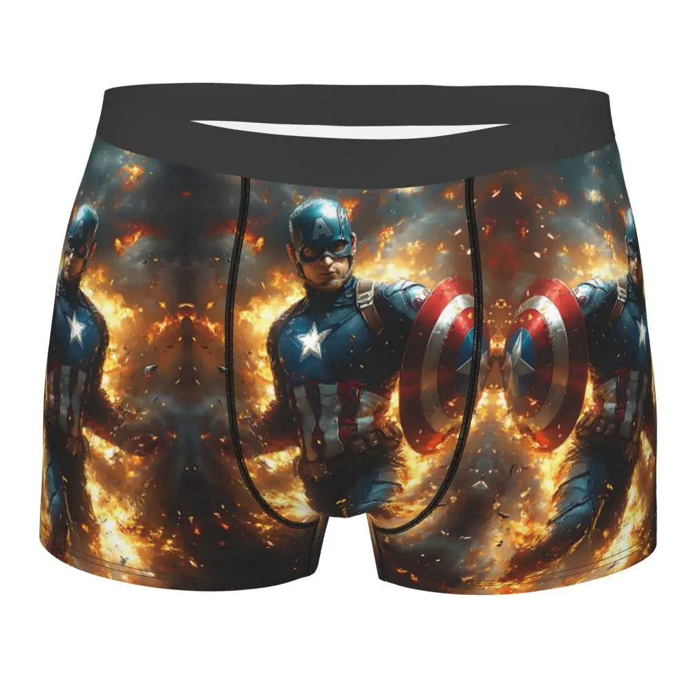 Captain America Comics Design Boxer Shorts for Men by MINISO