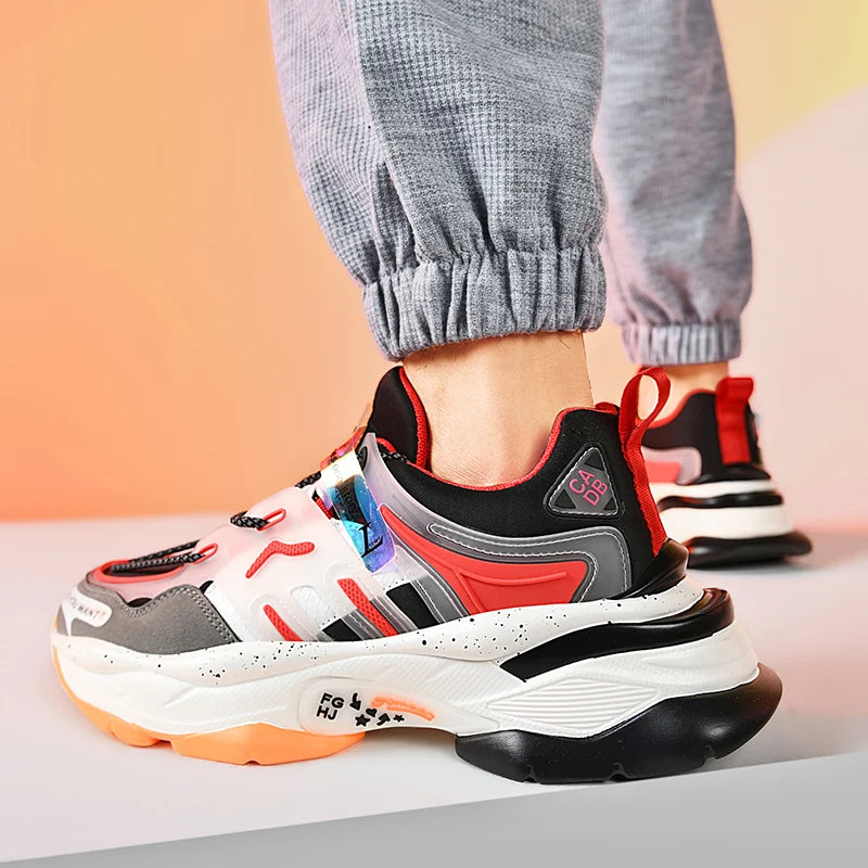Men's Casual Lace-Up Sneakers with Breathable Air Mesh