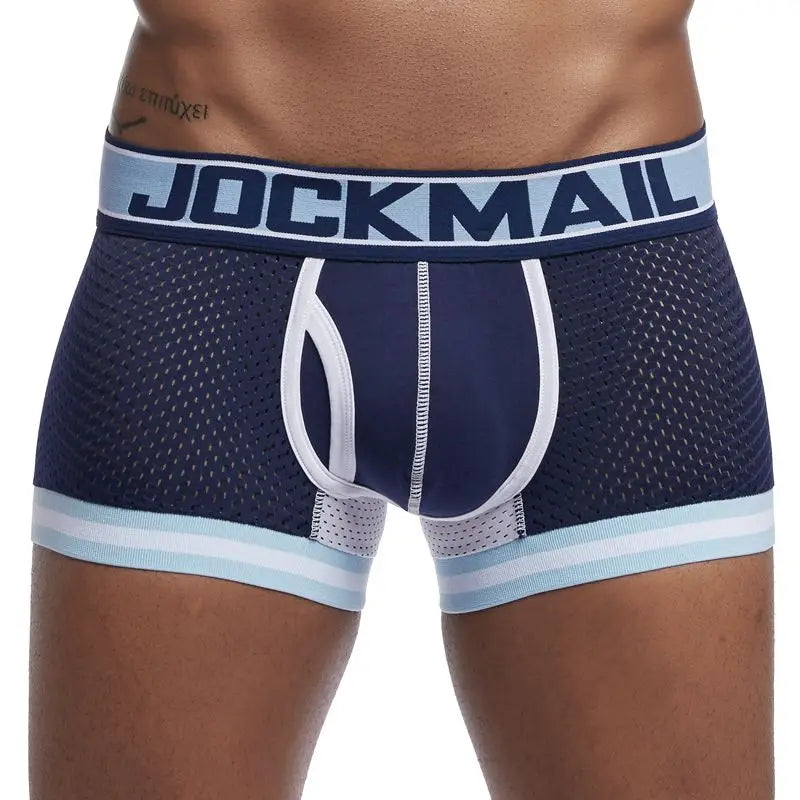 Men's Breathable Mesh Boxer Shorts for Sports Fitness