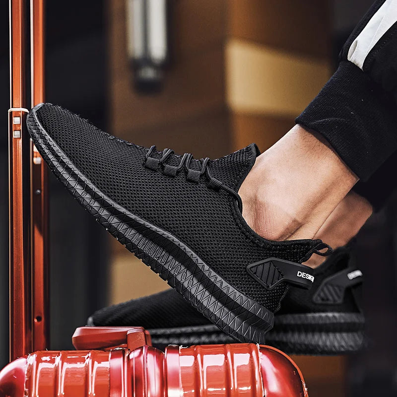 Men's Casual Lace-Up Sneakers with Air Mesh Upper