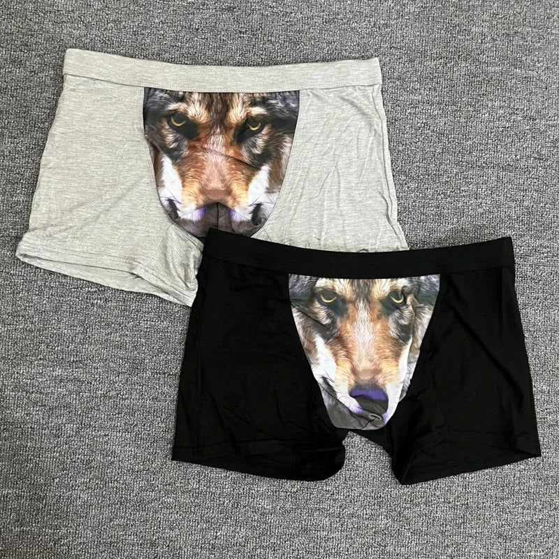 Men's Boxer Briefs Modal Wolf Print