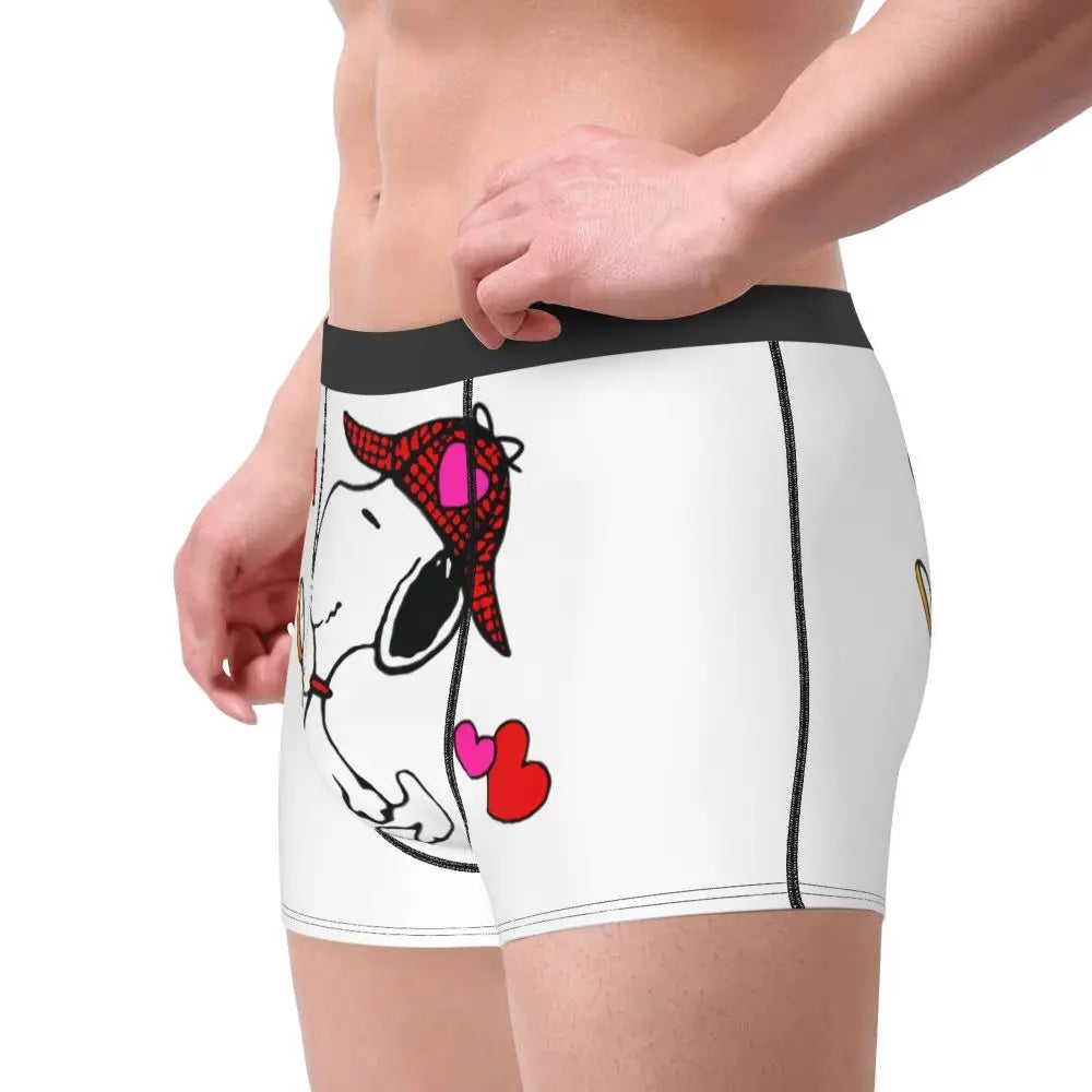 Snoopy Boxer Briefs for Men - Giggle Print Polyester Blend