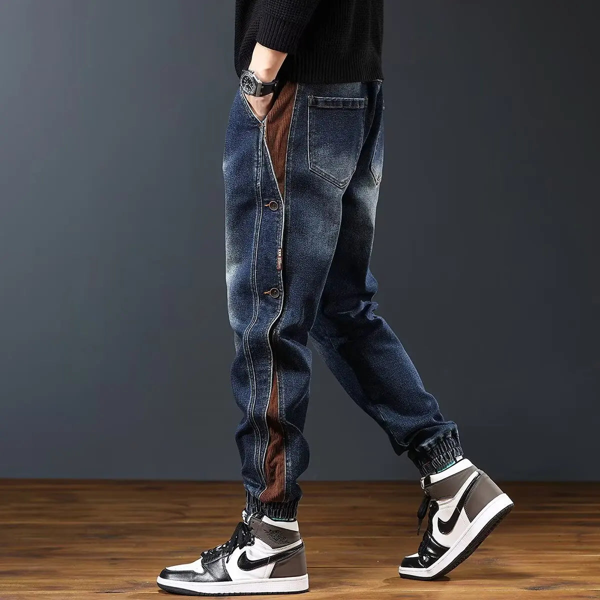 Men's Boyfriend Jeans in Denim for Autumn and Winter