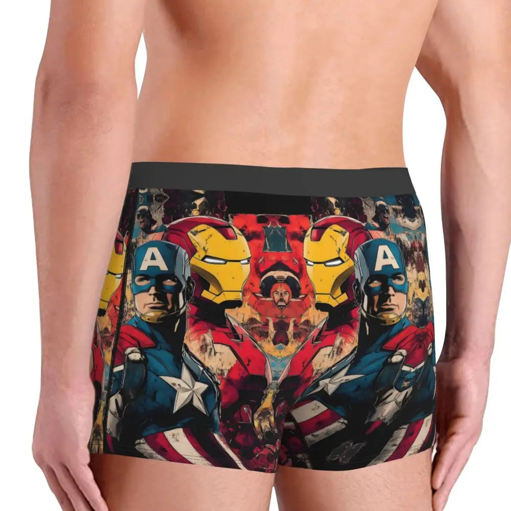 Captain America Comics Design Boxer Shorts for Men by MINISO