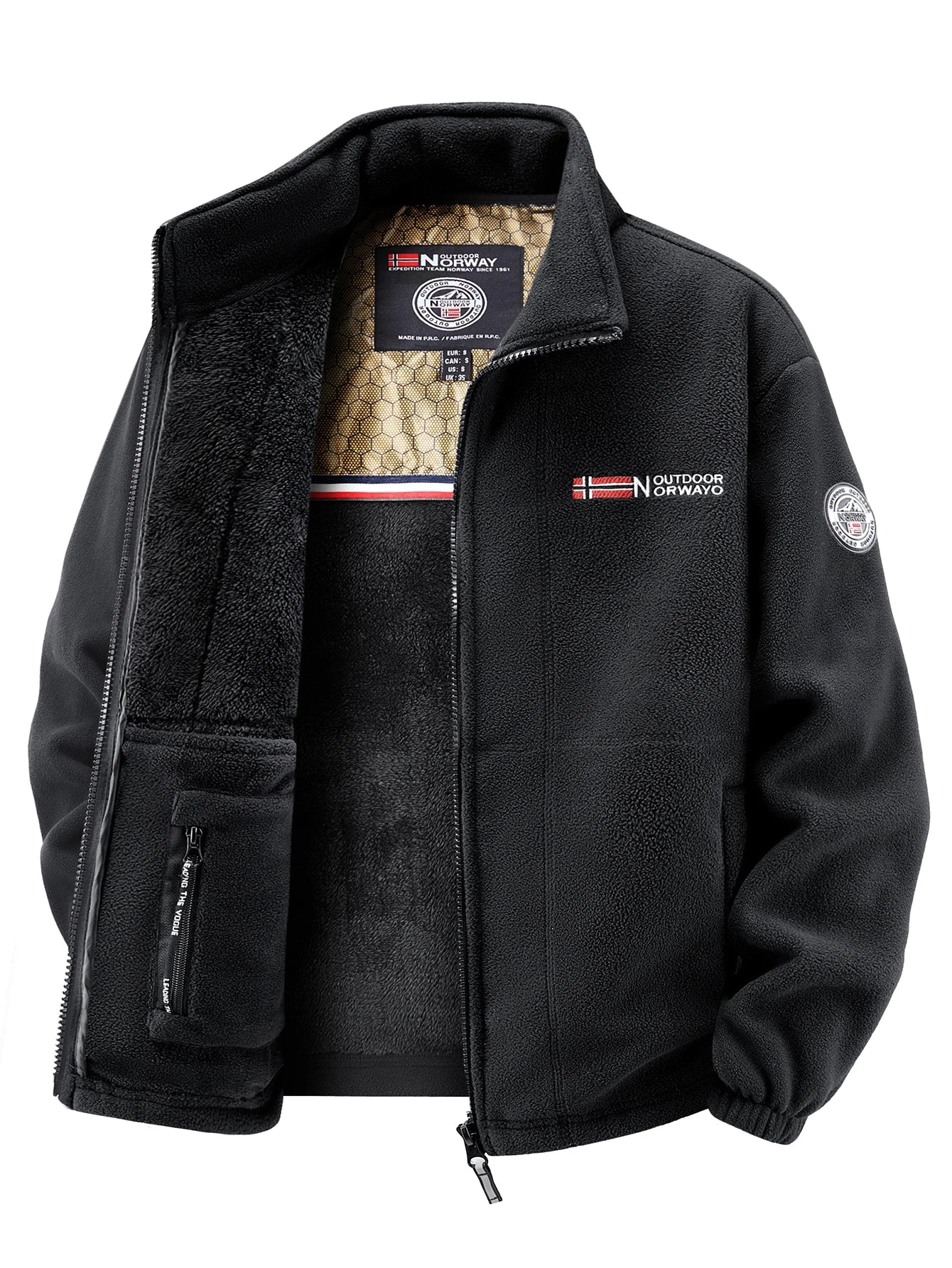 Men's Fleece Jacket, Soft and Skin-Friendly, Heat-Retaining and Wind-Resistant
