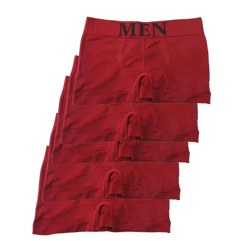5PCS Men’s High Elastic Breathable Boxer Briefs