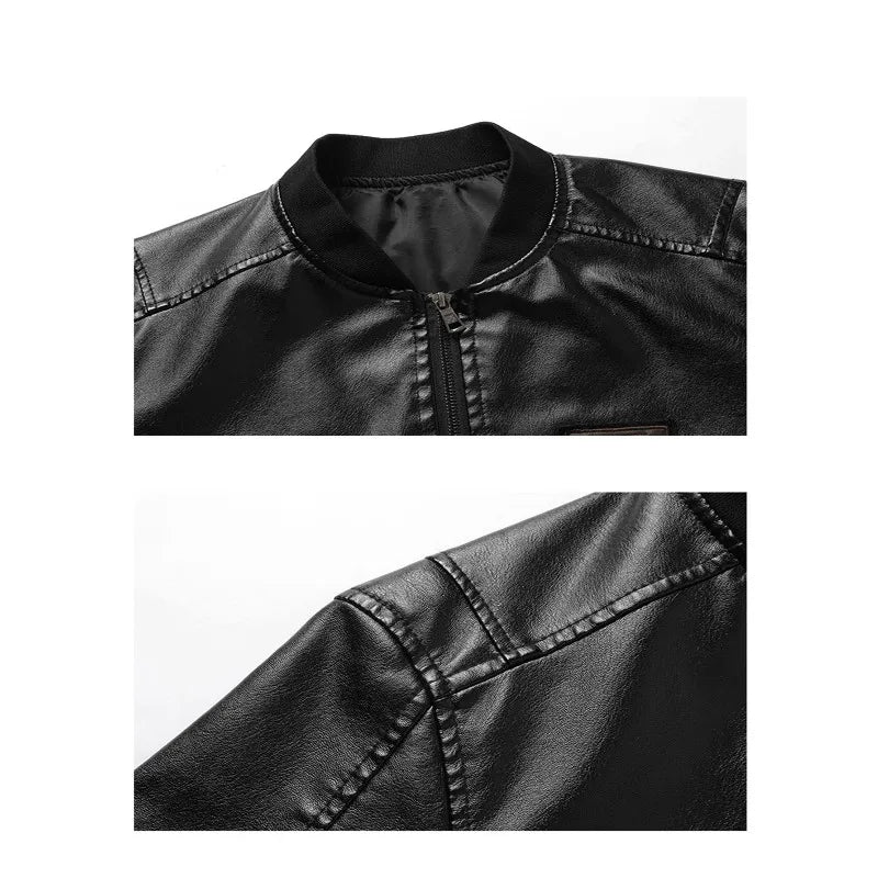 Men's Bomber Jacket Casual Long Sleeve Zip-Up Collar with Pockets Outerwear