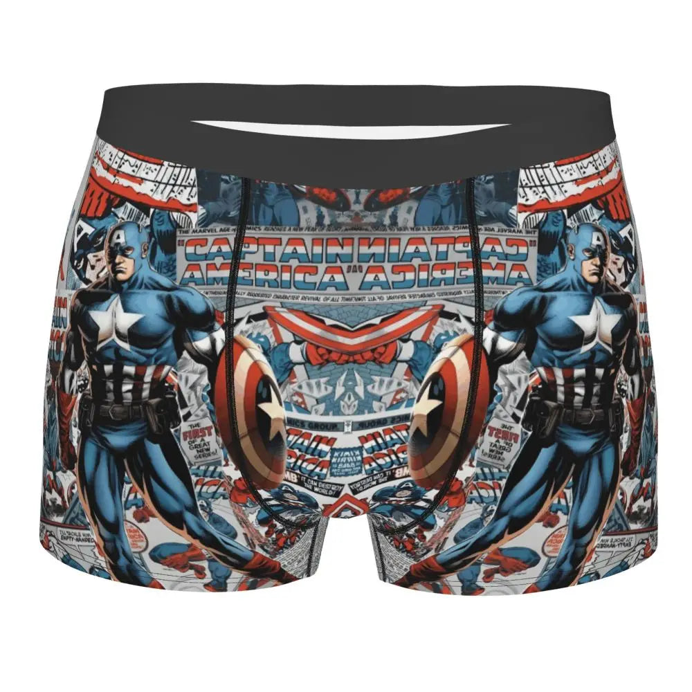 Captain America Comics Design Boxer Shorts for Men by MINISO