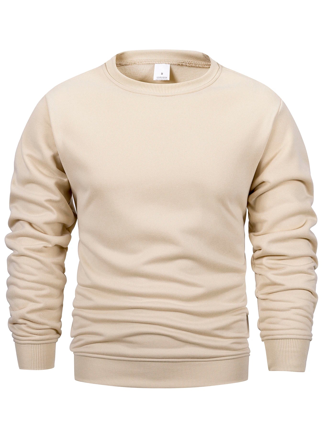 Men's Crew Neck Sweatshirts in Solid Color Man Sportswear