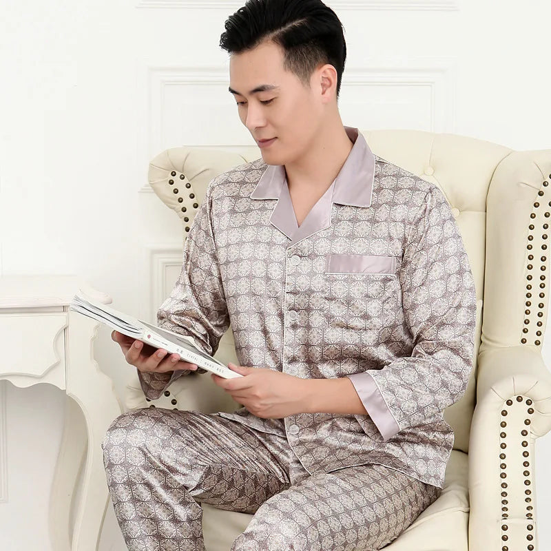 Thin Ice Silk Pajamas for Men