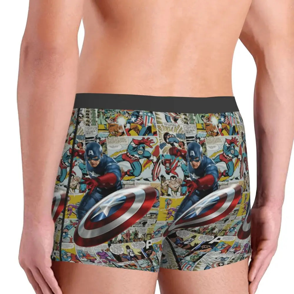 Captain America Comics Design Boxer Shorts for Men by MINISO