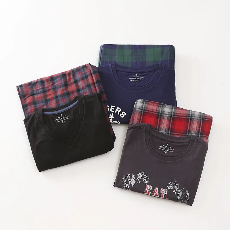 Negroke Knit Cotton Short Sleeve Pyjamas for Men