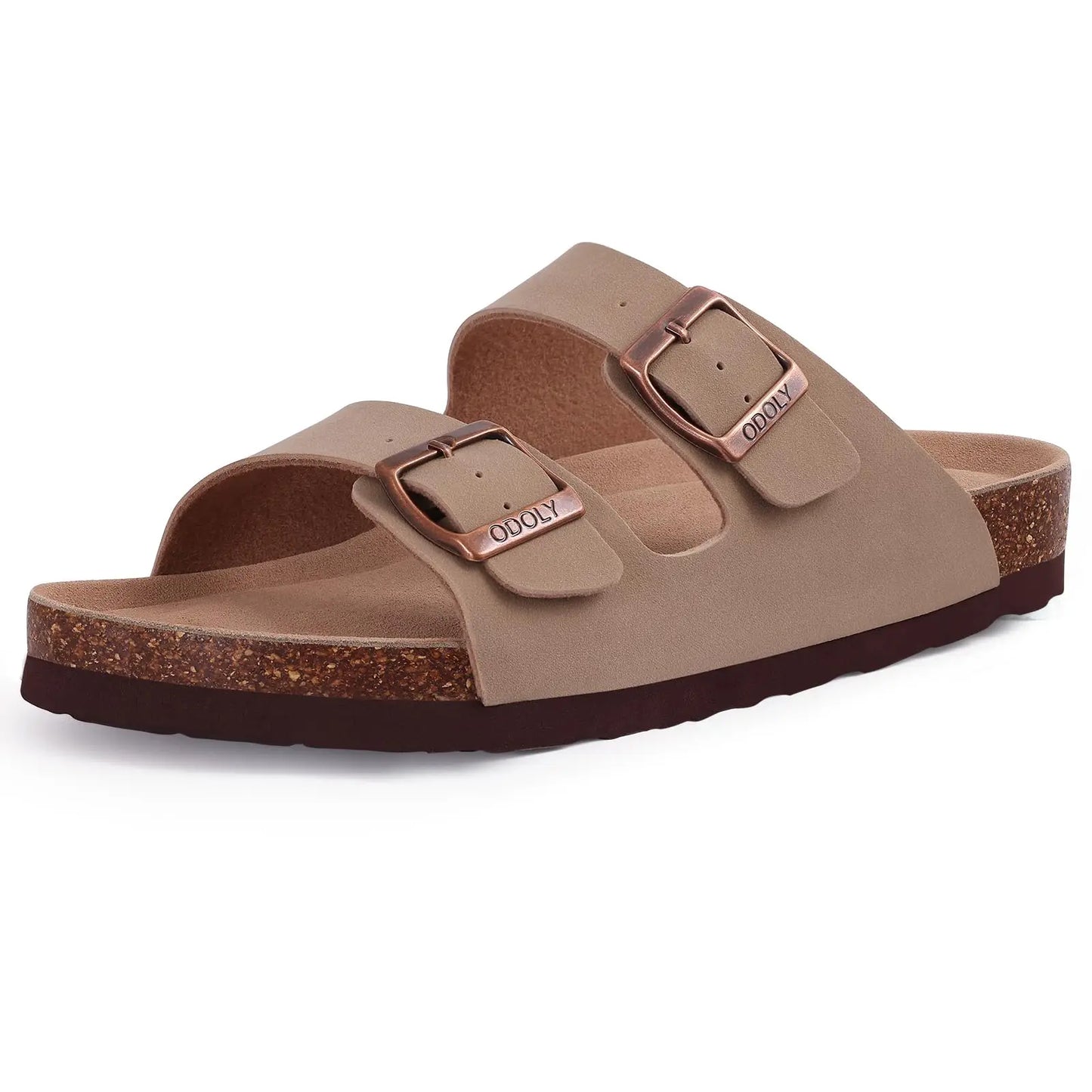Asgard Women Cow Suede Clogs with Cork Sole and Buckle