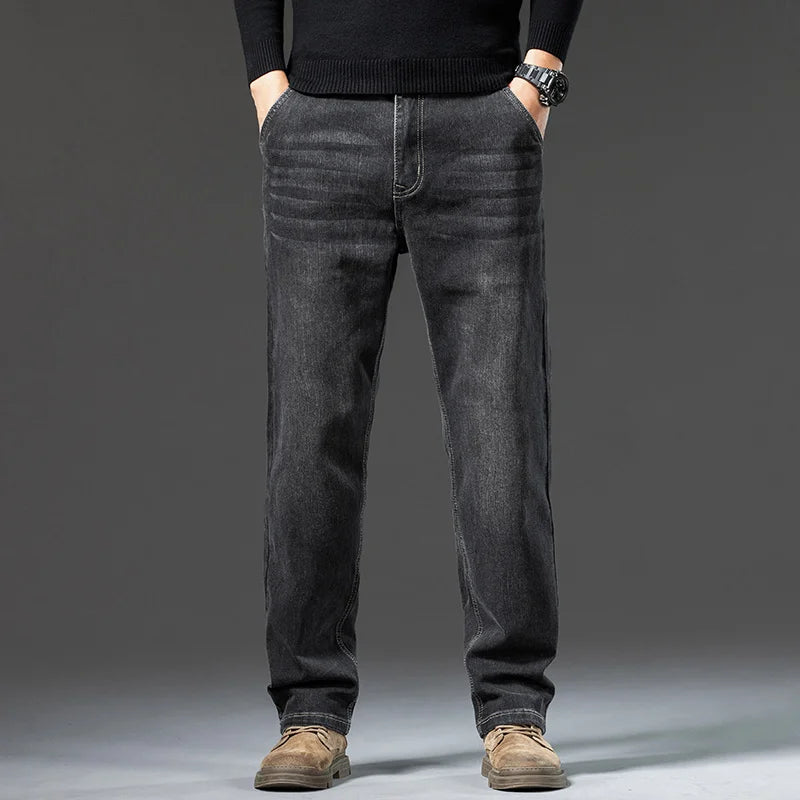 Men's Loose Straight Leg Jeans Casual Pants