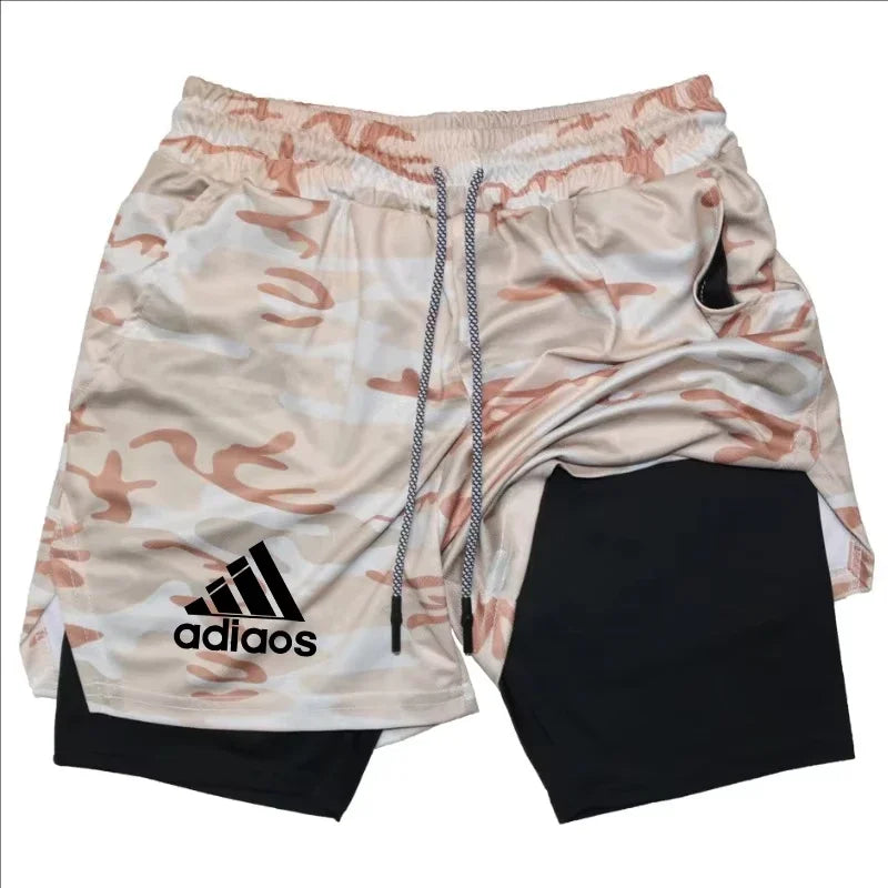 Men's compression shorts  running training sports shorts  summer gym  quick drying shorts in one