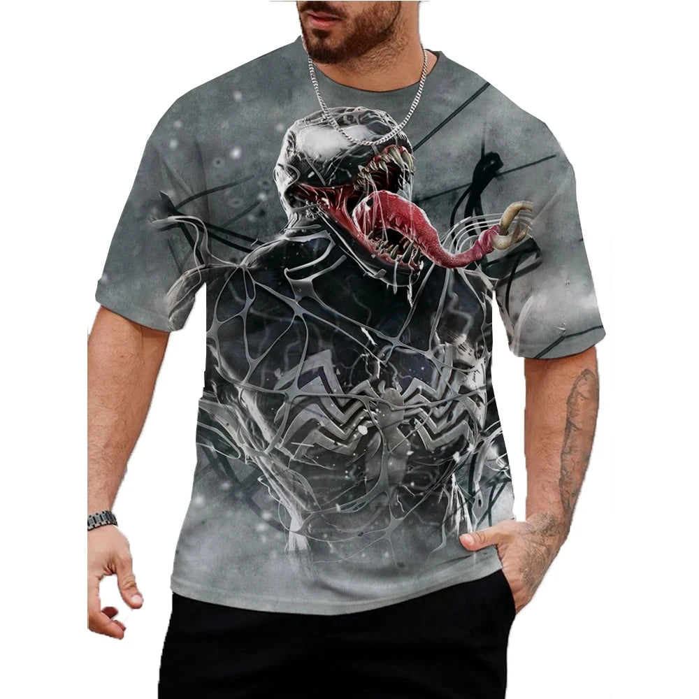 Marvel's Venom Print T-Shirt Casual Stylish Short Sleeve Streetwear