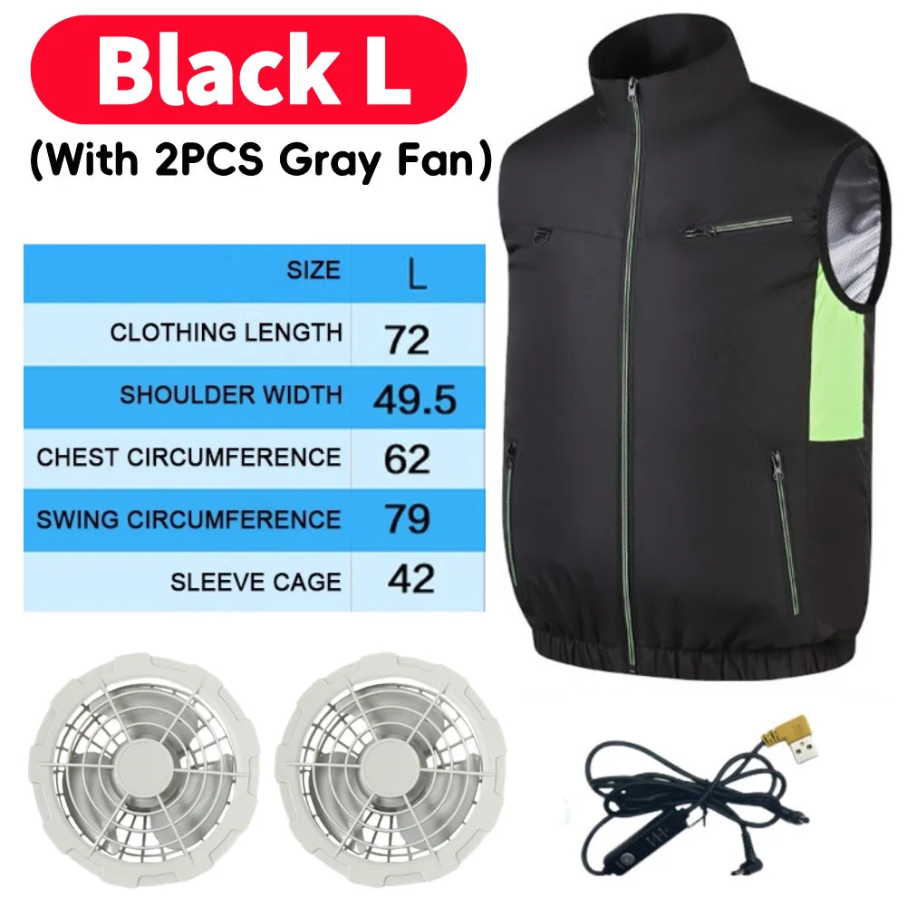 Cooling Vest Breathable Polyester Fan Vest for Hot Weather