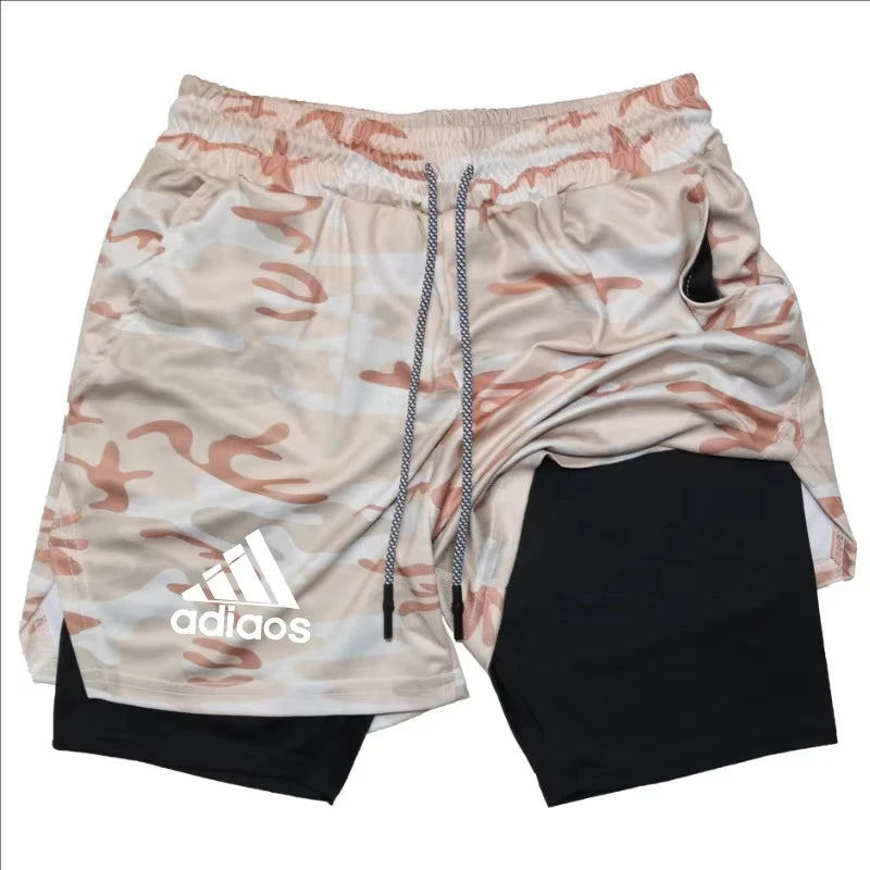 Men's compression shorts  running training sports shorts  summer gym  quick drying shorts in one