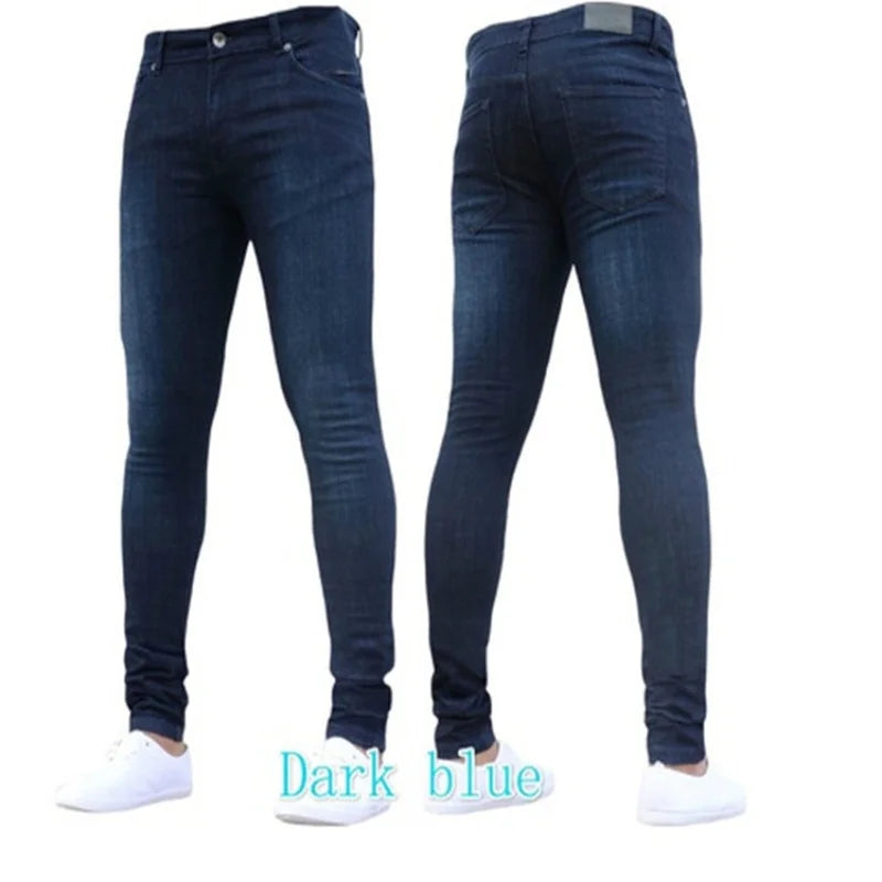 Mens Black Casual Slim Fit Jeans Pants
