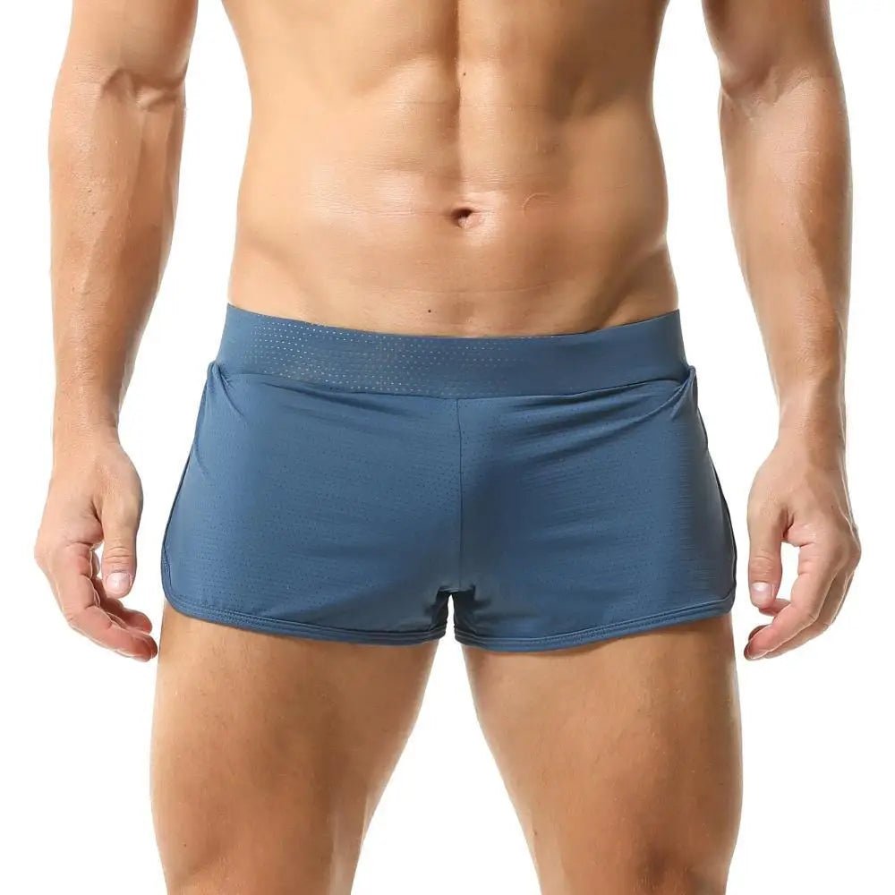 TAUWELL Mens Sleepwear Shorts Mesh Breathable Pajamas Shorts Sexy Underwear Boxer Shorts Soft Loose Loungewear Men Sleep Bottoms