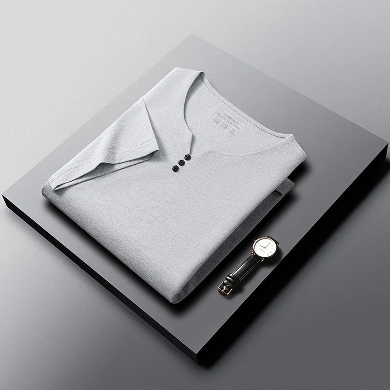 Mens Short Sleeve Henley Neck T Shirts Summer Casual Soft Breathable Lightweight Tops for Men for Work Daily Wear Streetwear