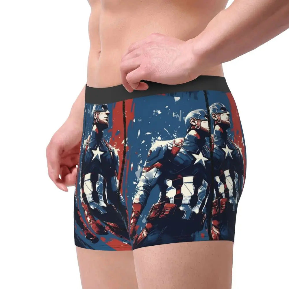 Captain America Comics Design Boxer Shorts for Men by MINISO
