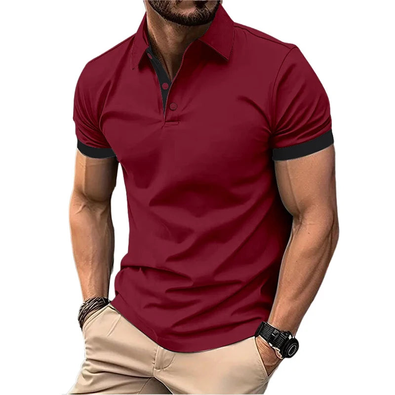 Men's Summer Short Sleeve Polo Shirt Lightweight Tee