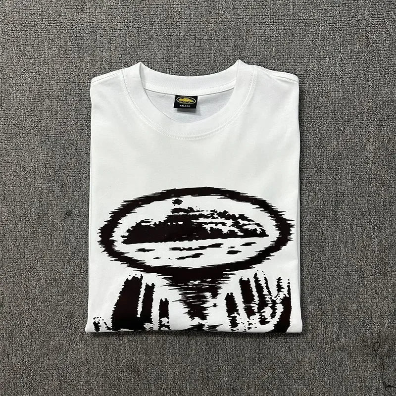Men's printed T-shirt street fashion clothing avant-garde style retro oversized design men's and women's comfortable top