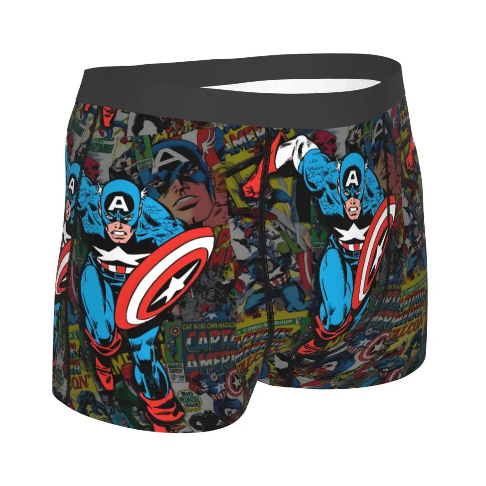 Captain America Comics Design Boxer Shorts for Men by MINISO