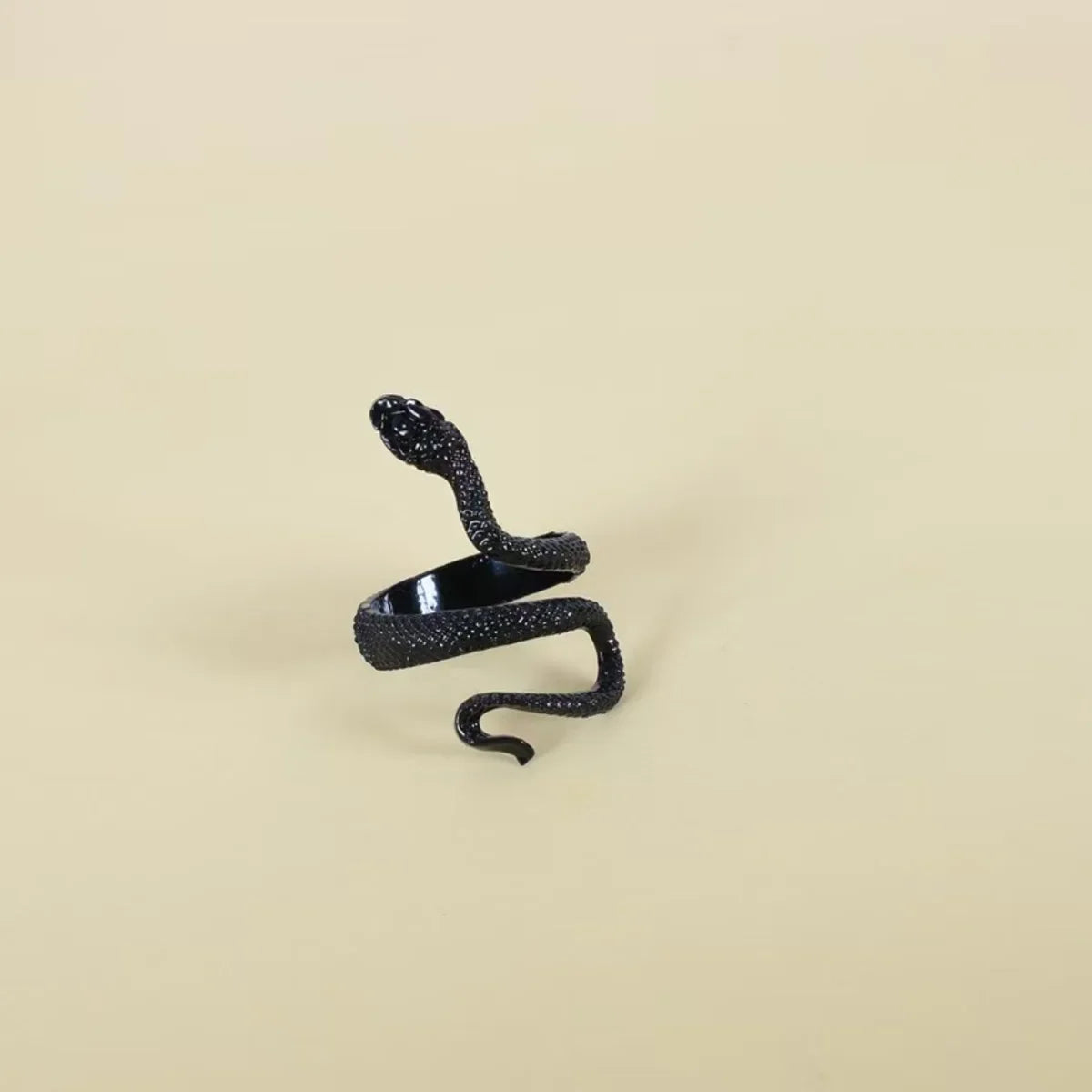 NONE Rings for Men Women Punk Goth Snake Ring Exaggerated Black Plated Gothic