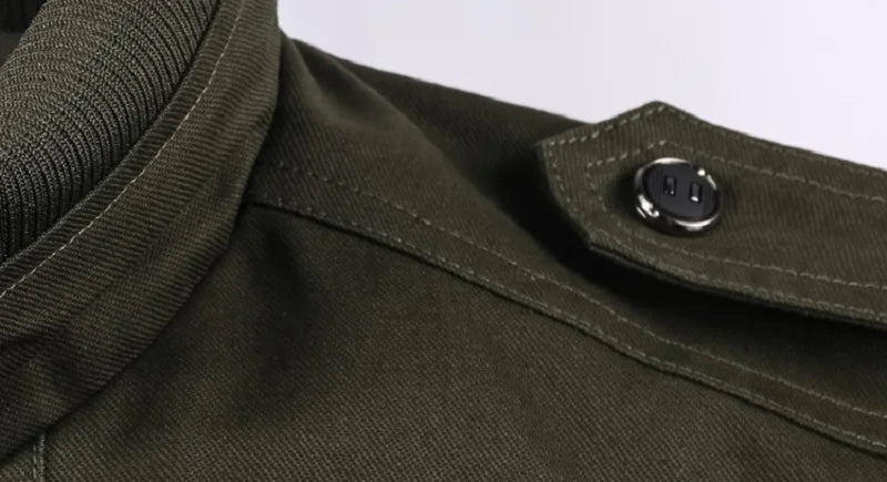 Bomber Jacket Spring Autumn Men Fashion Casual Multi Pocket Jacket 6XL