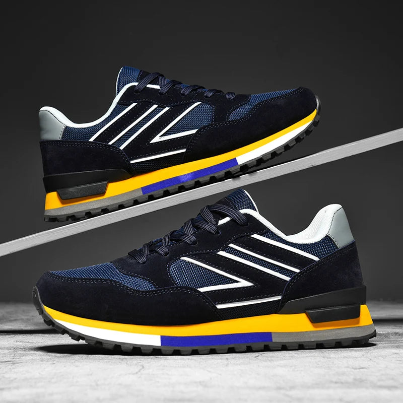 Men's Casual Lace-Up Sneakers with Air Mesh Upper